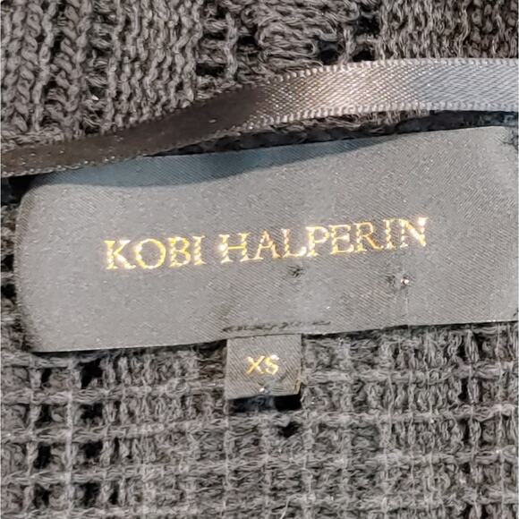 Kobi Halperin Swimwear Cover Up Open Front Crochet Gray Cotton Womens XS - Picture 3 of 7